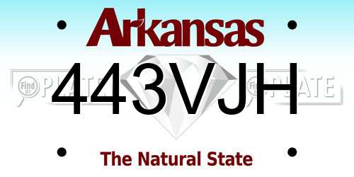 443VJH Arkansas License Plate