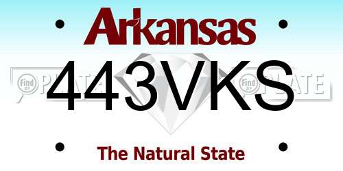 443VKS Arkansas License Plate