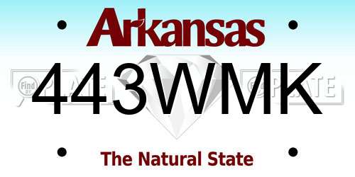 443WMK Arkansas License Plate