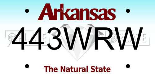 443WRW Arkansas License Plate