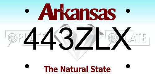 443ZLX Arkansas License Plate
