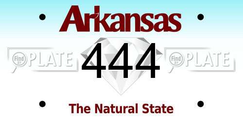 444 Arkansas License Plate
