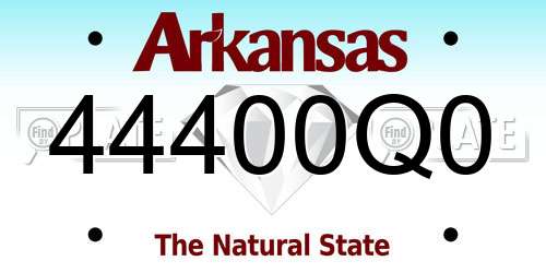 44400Q0 Arkansas License Plate