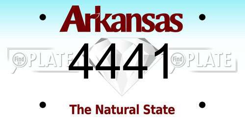 4441 Arkansas License Plate