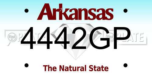 4442GP Arkansas License Plate
