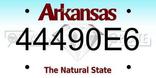 44490E6 Arkansas License Plate