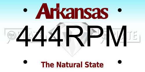 444RPM Arkansas License Plate