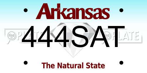 444SAT Arkansas License Plate