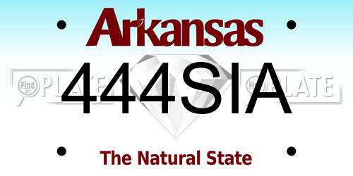 444SIA Arkansas License Plate