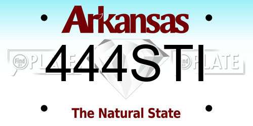 444STI Arkansas License Plate
