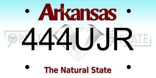 444UJR Arkansas License Plate