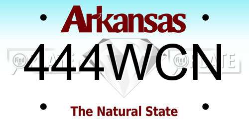 444WCN Arkansas License Plate