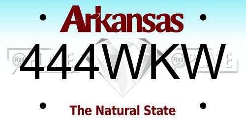 444WKW Arkansas License Plate