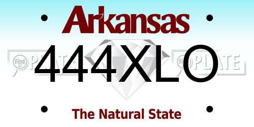 444XLO Arkansas License Plate