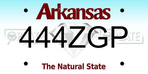 444ZGP Arkansas License Plate