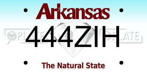 444ZIH Arkansas License Plate