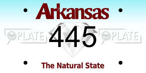 445 Arkansas License Plate