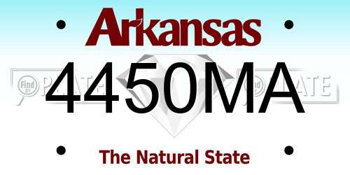 4450MA Arkansas License Plate