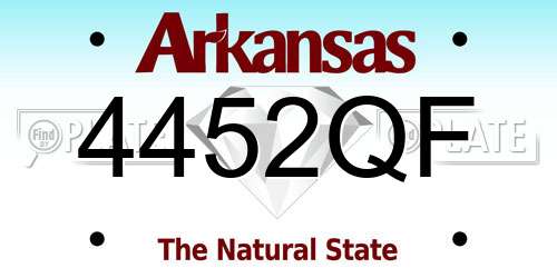 4452QF Arkansas License Plate