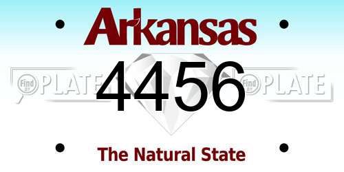 4456 Arkansas License Plate