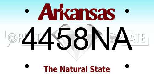 4458NA Arkansas License Plate
