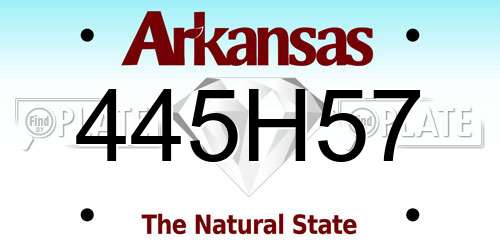 445H57 Arkansas License Plate