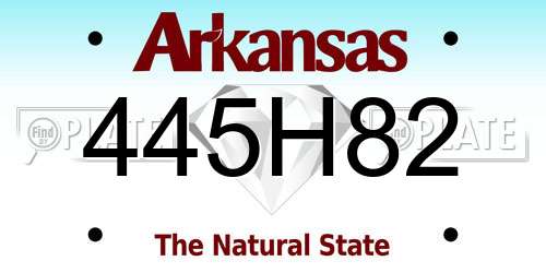 445H82 Arkansas License Plate