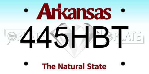 445HBT Arkansas License Plate