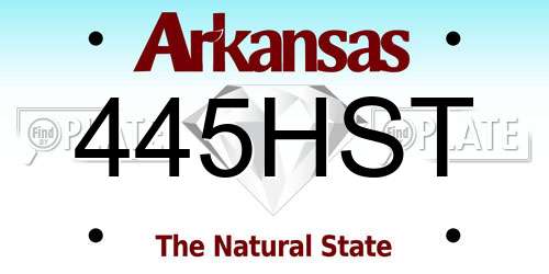 445HST Arkansas License Plate