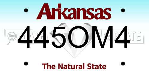 445OM4 Arkansas License Plate