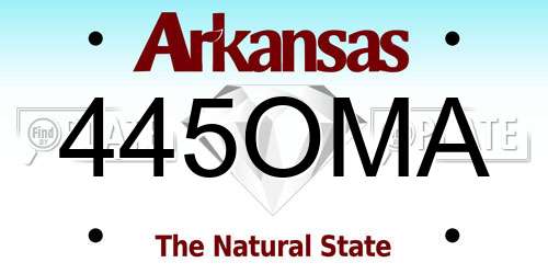 445OMA Arkansas License Plate