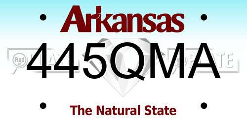 445QMA Arkansas License Plate