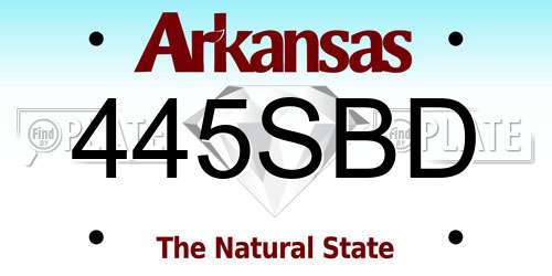 445SBD Arkansas License Plate