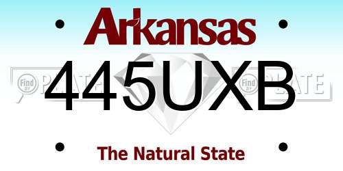 445UXB Arkansas License Plate