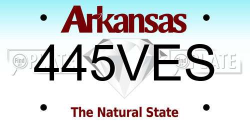 445VES Arkansas License Plate
