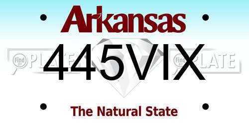 445VIX Arkansas License Plate