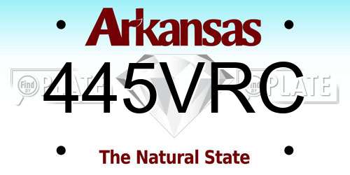 445VRC Arkansas License Plate