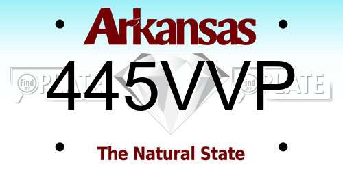 445VVP Arkansas License Plate