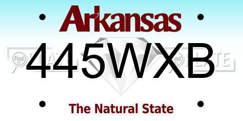 445WXB Arkansas License Plate