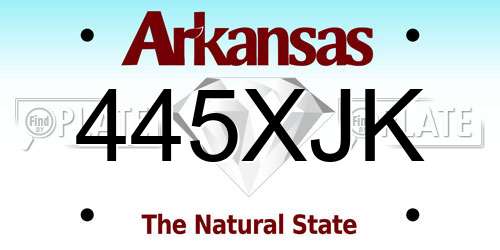 445XJK Arkansas License Plate