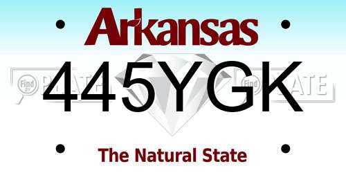 445YGK Arkansas License Plate