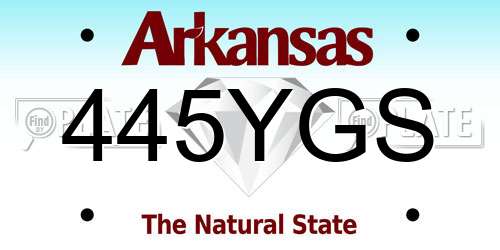 445YGS Arkansas License Plate