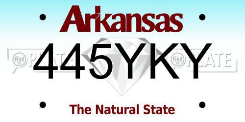 445YKY Arkansas License Plate