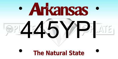 445YPI Arkansas License Plate