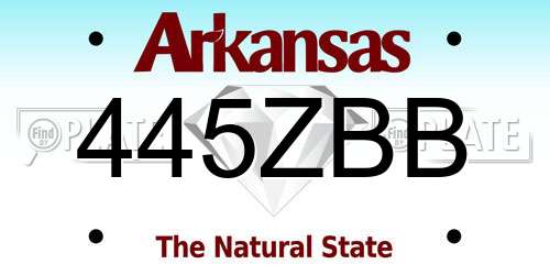 445ZBB Arkansas License Plate