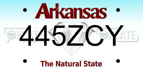 445ZCY Arkansas License Plate