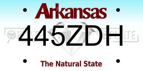 445ZDH Arkansas License Plate