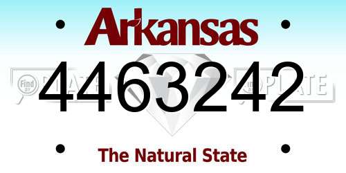 4463242 Arkansas License Plate