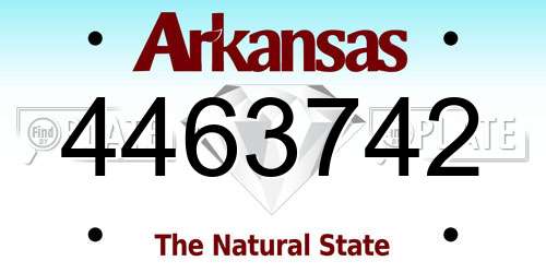 4463742 Arkansas License Plate