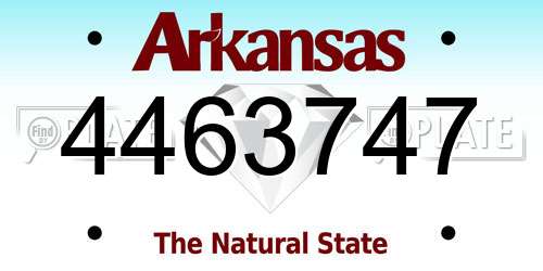 4463747 Arkansas License Plate